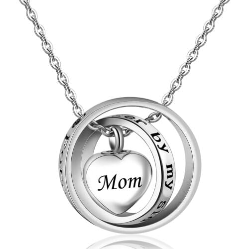 No Longer By My Side,Forever In My Heart Cremation Jewelry Stainless Steel Heart Urn Necklace Ashes For Human/Pet