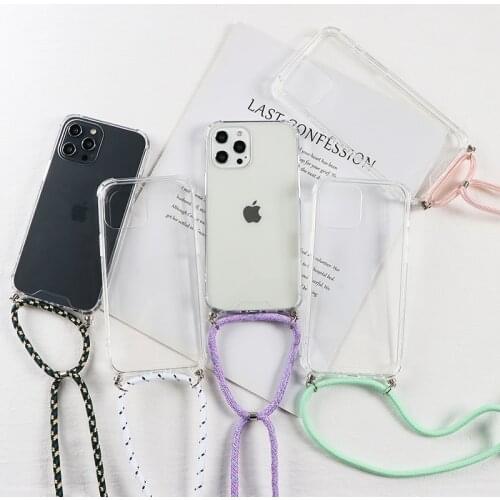 For Huawei P Smart 2021 P30 P20 P40 Lite E Mate 40 30 Honor 20 Lite Pro Y9a Y7 Y6 Y9 2019 Strap Cord Chain Necklace Lanyard Case