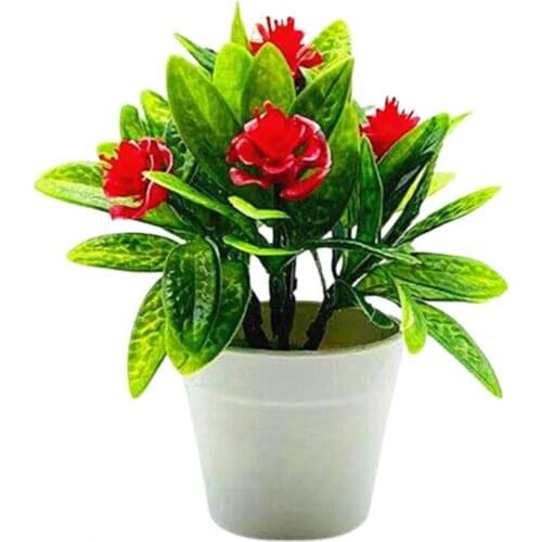1 Set Artificial Plant Pot Curling Rose Flower Table Centerpieces Plastic Decorative Simulation Bonsai for Living Room Decor