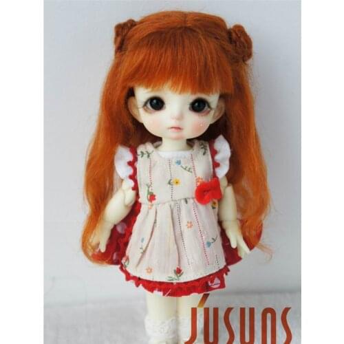 JD252 1/8 Lovely long mohair doll wig size 5-6 inch Two bowl braid long BJD wigs fashion doll accessories