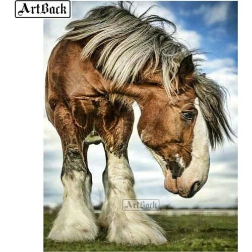 Full square / round horse diamond painting german shepherd family diy 5d diamond mosaic animal 3d needlework embroidery sticker