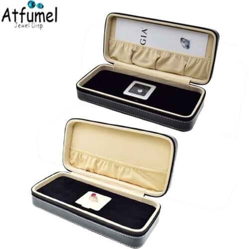 Quality Carat Diamond Ring Gift Box PU Diamond With Large Certificate Storage Case Stone Gemstone Package Gift Bag Diamond Pouch