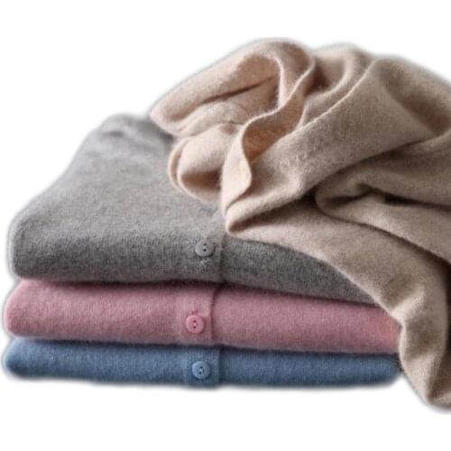 Quanss Cashmere Style V Neck Soft Knitted Cardigan 2021 Korean Style Knitwear Autumn Winter Sweater Coat Female Fall Casual Tops