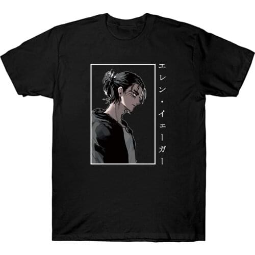 Japanese Anime Attacks on Titan Eren Yeager T-shirt Casual Short Sleeves Printed T-Shirt Unisex Tops