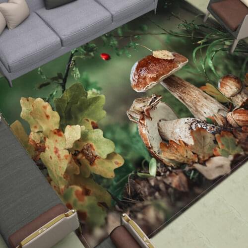 Natural Mushroom World Area Rugs Large Anti Slip Scenic Floor Mat Home Living Room Bedroom Carpet Decor Sky Mountains Fireworks