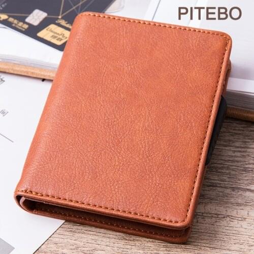 PITEBO Leather Mens and womens card bags auto-eject Rfid protection crazy horse mens card box mini wallet comes in six colors