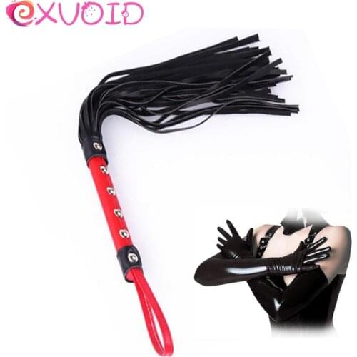 EXVOID Leather Whip Slap Sex Toys for Couples Flirting Flogger Spanking Sexy SM Bondage Exotic Accessories with Rivet