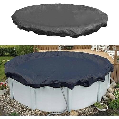 210D Pool Cover Outdoor Round Leaf Proof Cloth Tarpaulin Swimming Pool Cover Outdoor Garden Yard Round Canopy Furniture Covers