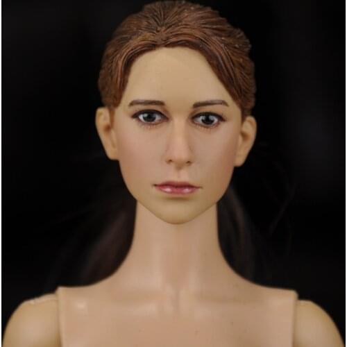 KUMIK KM16-8 1/6 Scale Female Head Sculpture Horsetail White Skin European Beauty Head Sculpture Model For 12'' Action Figure
