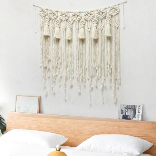 Macrame Wall Hanging Tapestry Home Decor Bohemian Tapestry Wall Art Decor Wedding Background Curtain Decorative Door Curtain