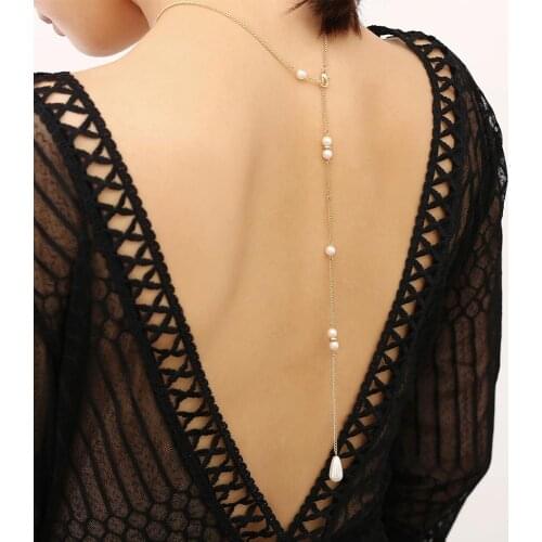 Fashion Sexy Long Tassel Chain Body Jewelry For Women Popular Silver Gold with Pearl Beads Handmade Party Jewelry Cheapest Price