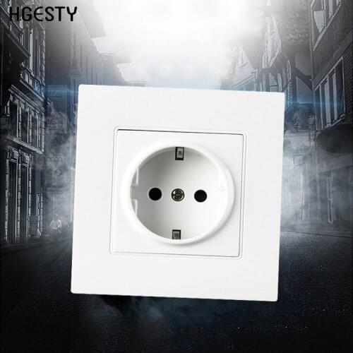 Wall Power Socket White EU Standard Electrical Wall Charger Adapter Charging Wall Germany Plug Socket Power Outlet PC Panel 16A