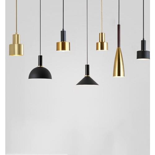 Nordic Simple Loft Pendant Lights E27 LED Modern Creative Metal Bedside Hanging Lamp For Living Room Kitchen Restaurant Cafe