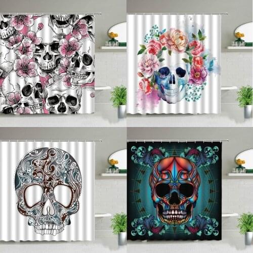 New Colorful skull pattern bathroom Bathroom curtains Bath curtain curtain Shower curtains Curtain Curtains for kitchen curtains