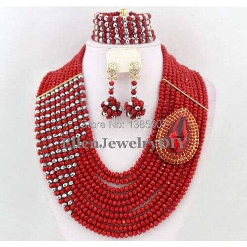 Charming African Jewelry Sets African Crystal Beads Jewelry Set for Wedding W6851
