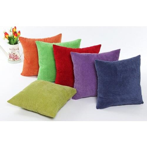 Office Brief Style Pillow Cover 45*45cm Solid Color Pillow Case Home Decorative Polyester Cover P-4