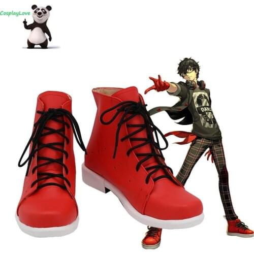 Persona 5: Dancing Star Night Protagonist Akira Kurusu Ren Amamiya Red Cosplay Shoes Long Boots Leather Custom Made CosplayLove