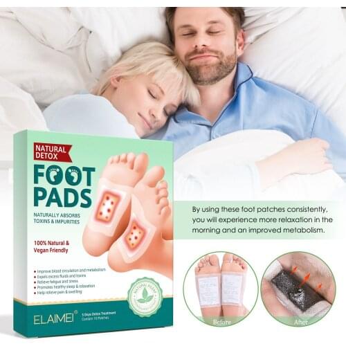 High Quality 5 Days 10Patch Ginger Detox Foot Patches Sleep Slimming toxin feet pads Dispel Dampness stick