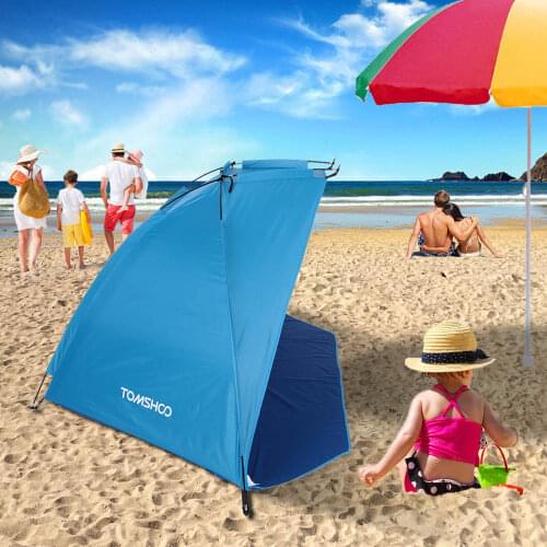 TOMSHOO 2 Person Beach Tent Outdoor Sports Sunshade Tent Camping Sunshine Shelter for Fishing Picnic Beach Park