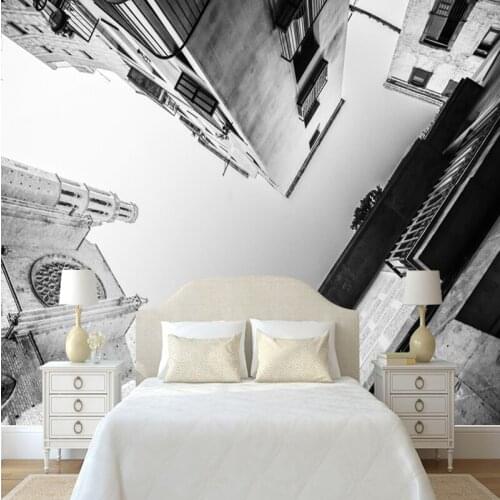 Custom 3D Wall Mural Wallpaper Vintage Murals Old House Church Roof Wallpaper 3D TV Background Wall Decor Nov-woven Wallpapers