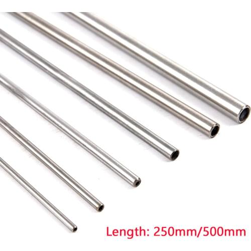 Silver Round 304 Stainless Steel Capillary Tube Pipe OD 3 4 5 6 7 8 9 10 11 12 13mm Length 250mm Hollow Circular Tube