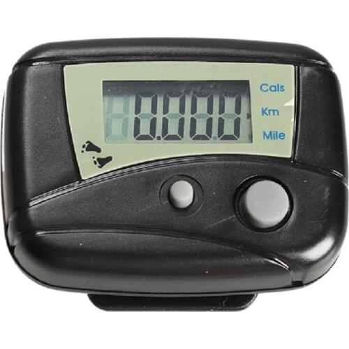 Digital LCD Run Step Pedometer Walking Distance Calorie Counter Passometer Walking / Jogging Detection Black