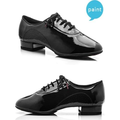 Modern mens Genuine Leather dance Shoes Brand Square dance shoe Party Ballroom Latin shoes Soft cowhide Black BD 309 Coupons