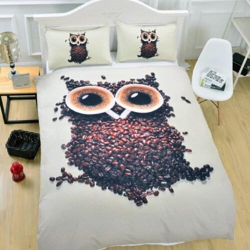 StarBlue -HGS 3D OWL ART Bounded Bedding Set Duvet Quilt Cover for Adults FULL/QUEENComforter Cover