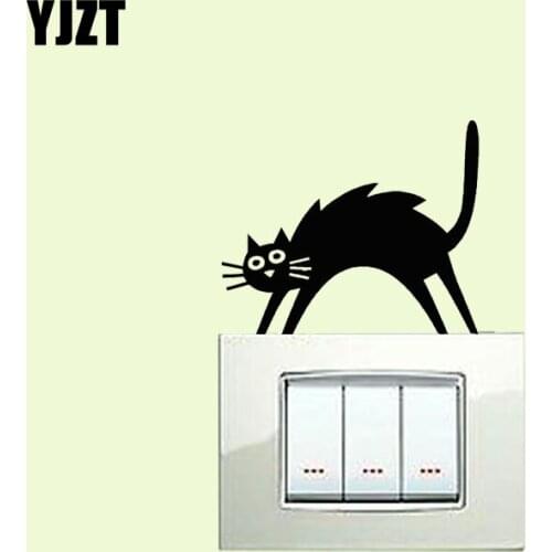 Scary Cat Artistic Cartoon Animal Wall Decal Decor Decorative Switch Sticker Vinyl 8SS-0346