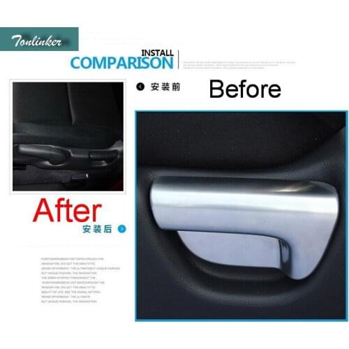 Tonlinker 3PCS Car DIY ABS matt the front seat adjustment light box cover case Stickers for HONDA GERIZ CITY 2015-16 accessories