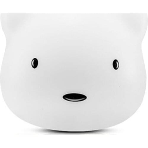 USB Rechargeable Night Light Press Sensor Removable Wall Lamp Portable Cute Bear Lamp For Bedroom Cabinet Decorative