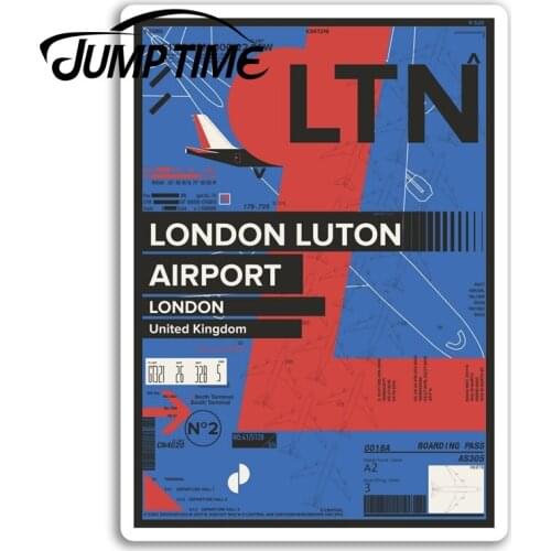 Jump Time for London Luton Airport Vinyl Stickers England Britain UK Sticker Bumper Trunk Window Decal Car Accessories