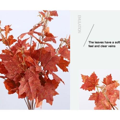 10 Branch Fake Silk Green Plant Decoration Artificial Maple Leaf Plants 53cm Simulation Ornament for Home Garden Party Christmas