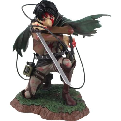 15cm Anime Attack on Titan Eren Jager Mikasa Ackerman with Sword Fighting Ver. PVC Action Figure Collection Model Toy Brinquedos