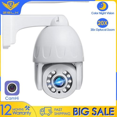 CCTV IP Camera WiFi 8MP Video Surveillance Security PTZ Camera 5MP Smart home Camhi 20X Optical Zoom Metal shell IP66 1080P P2P