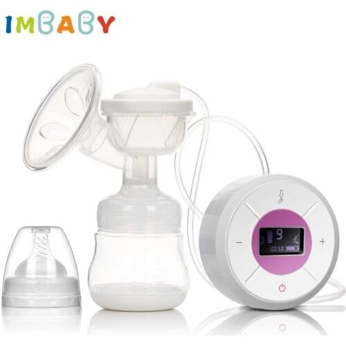 IMBABY LCD Electric Breast Pump Automatic Suction Milk Massage Breastfeeding Pump Battery 3 Mode USB Rechargeable Milk Pump