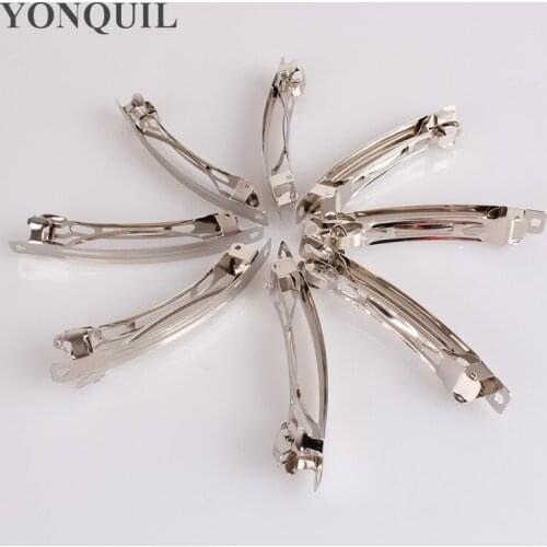 Girls DIY Hair Accessories 100Pcs/Lot 80MM Rhodium Plated French Hair Barrette Clips Findings Iron Hair Clips Findings Headwear