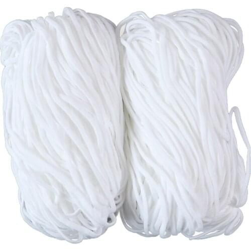 100 Meters White 4mm Width Mask Rope Elastic Band Sleeve Elastic Band Narrow Side Flat Elastic Band Sewing Accessory Wholesale