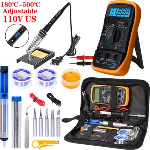 Adjustable Temperature Electric Soldering Iron kit 80W 220V 110V Welding Solder Rework Station Welding Tool Kits