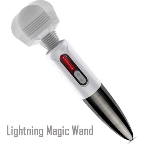 Huge Head Lightning Powerful 5 Modes Vibrations 6 Modes Pulse Massager USB Rechargeable Magic AV Wand Vibrator for Couple