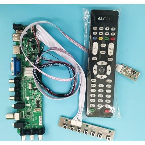 Kit For BT156GW01 V.A/BT156GW01 V.6 40pin TV LVDS USB AV Signal controller board 1366X768 DVB-T remote WLED VGA LED HDMI digital