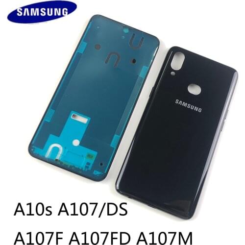 Original For Samsung Galaxy A10s A107/DS A107F A107FD A107M Housing LCD Front Frame Chassis Bezel + battery cover + side buttons