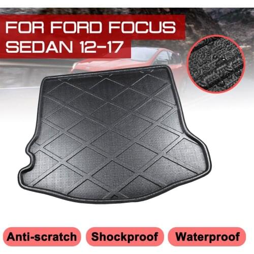 Car Rear Trunk Boot Mat Waterproof Carpet Anti Mud Tray Cargo Liner For Ford Focus Sedan 2012-2013 2014 2015-2017 Floor Mats
