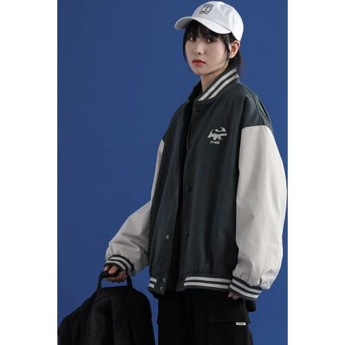 New Women Jacket Patchwork Jacket Women Spring And Autumn Bomber Jacket Casual Loose Baseball Womens Windbreaker 2021 Korean