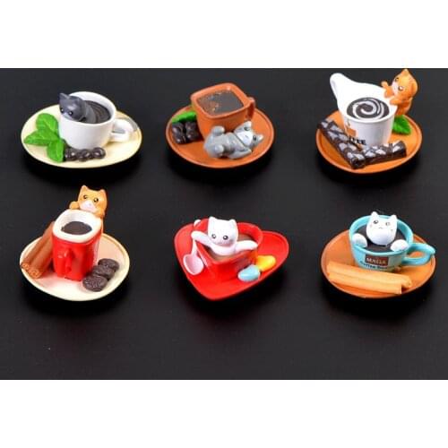 Cute Sushi Dessert Cat Figurine Animal Model Home Decor Miniature Fairy Garden Decoration Accessories Modern Bonsai PVC Ornament