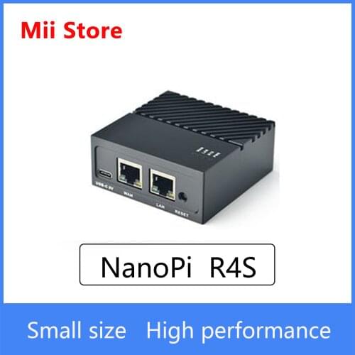 FriendlyElec Nanopi R4S Mini Portable Travel Router OpenWRT with Dual-Gbps Ethernet Ports 4GB LPDDR4 Based in RK3399 Soc for IOT