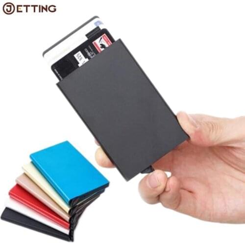 Quality Bag Metal Women Men Business Card Holder Creative Aluminum Holder Metal Box Men Credit Business Card Case Wallet