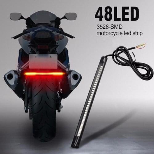 Motorcycle led turn signal waterproof light bar rear brake brake light 48SMD reversing LED