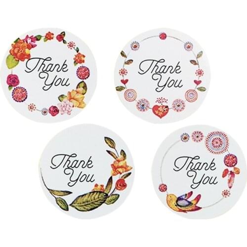 1200 Pcs/lot Floral Hoop DIY Sticker Thank You Sealing Packaging Sticker Baking Scrapbooking Labels For Handmade Gift