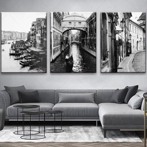 Paris Landscape Wall Art Canvas Painting Nordic Posters And Prints Black White Retro Poster Wall Pictures For Living Room Decor
